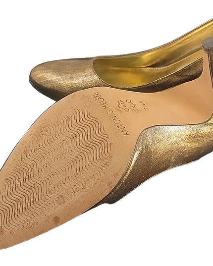 ANTONIO MELANI | Gold Leather High Heel | sz 7.5m