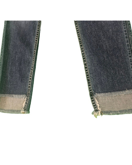New Womens Hudson Jeans | 27 Mid-Rise Cat Skinny | Fringe Cut Out Bottom |  Blue