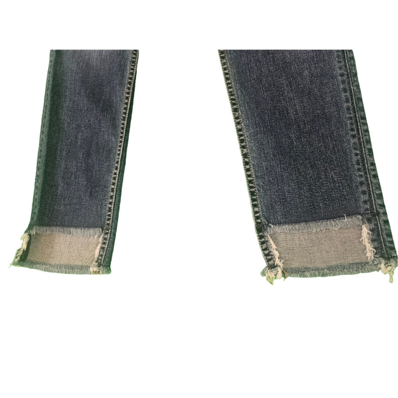 New Womens Hudson Jeans | 27 Mid-Rise Cat Skinny | Fringe Cut Out Bottom |  Blue