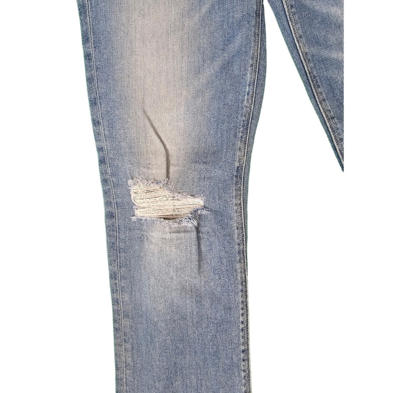 New Womens Hudson Jeans |size 26| Nico Mid-Rise Straight Ankle |  Blue Distress