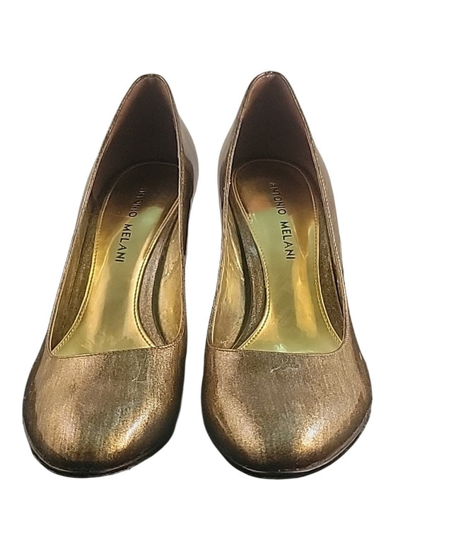 ANTONIO MELANI | Gold Leather High Heel | sz 7.5m