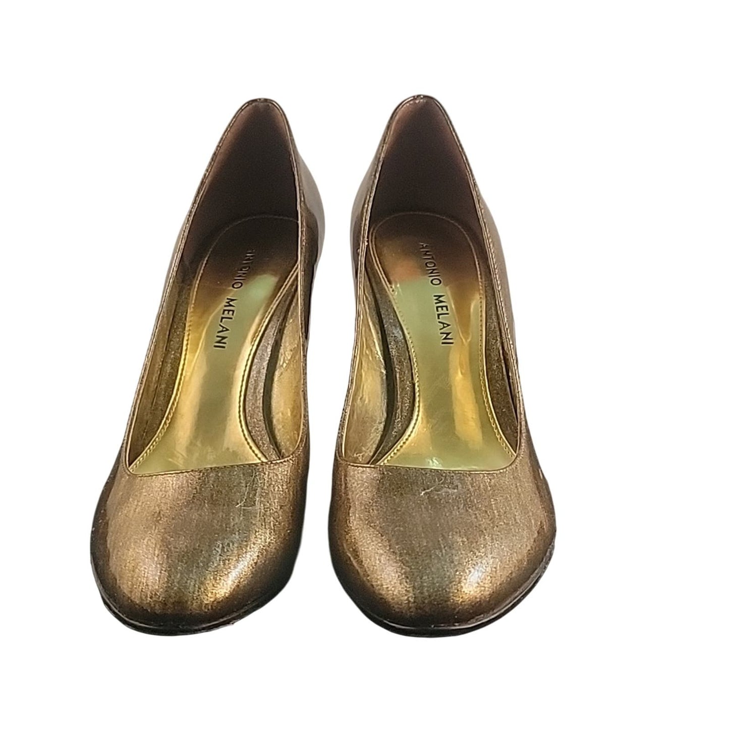 ANTONIO MELANI | Gold Leather High Heel | sz 7.5m