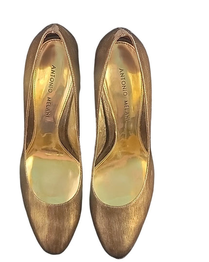 ANTONIO MELANI | Gold Leather High Heel | sz 7.5m