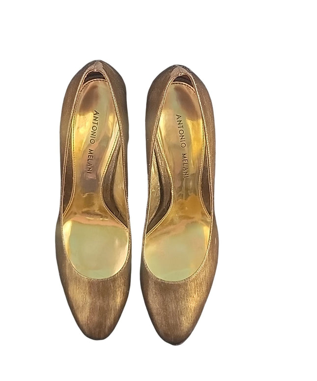 ANTONIO MELANI | Gold Leather High Heel | sz 7.5m