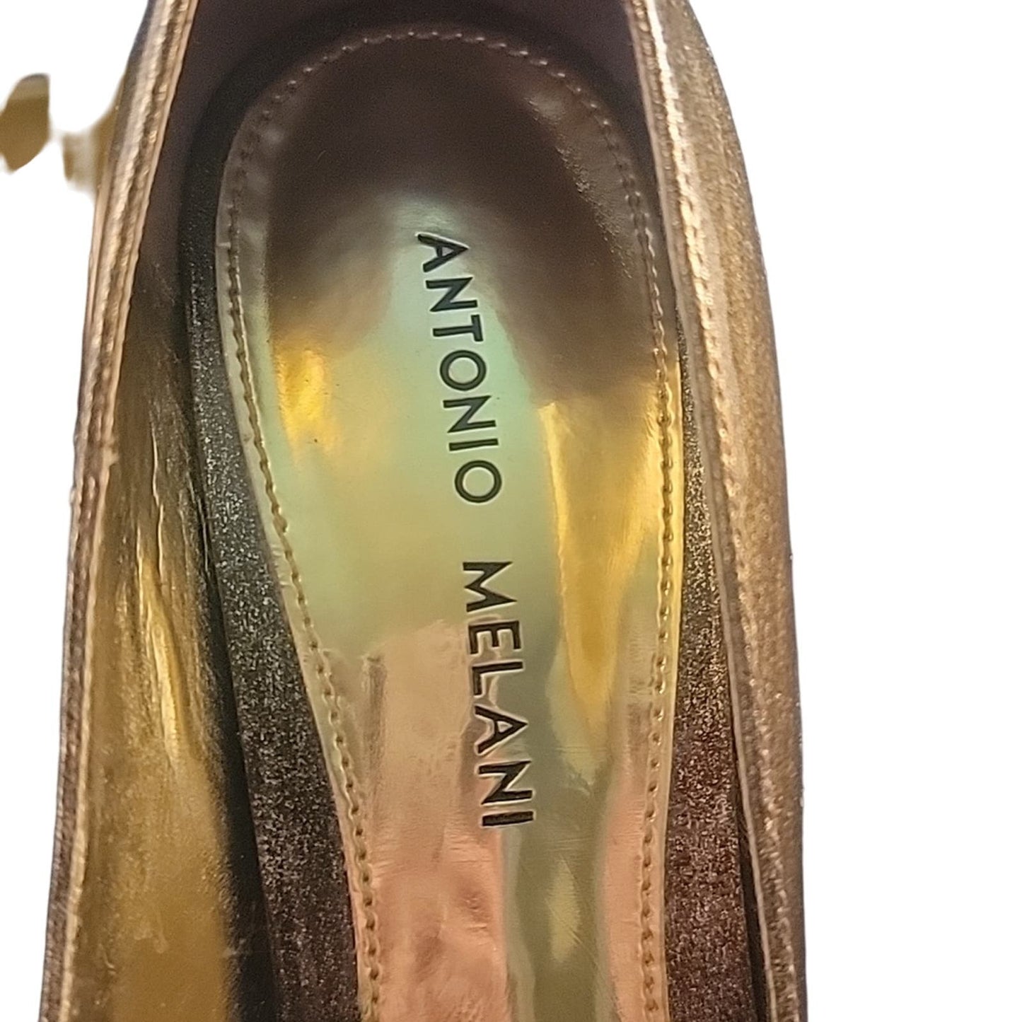 ANTONIO MELANI | Gold Leather High Heel | sz 7.5m