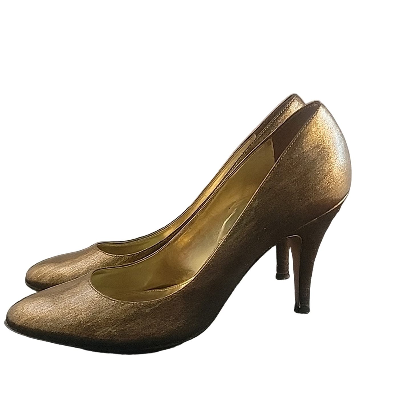 ANTONIO MELANI | Gold Leather High Heel | sz 7.5m