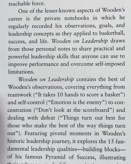 Wooden on Leadership: How to Create a Winning Organization