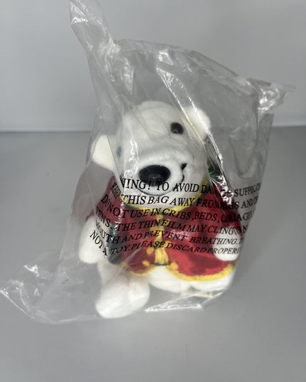 NWT 1998 Manchu Wok COCA-COLA Polar Bear Plush Bean Bag in Red Satin Jacket
