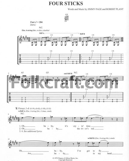 Led Zeppelin IV: Authentic Guitar TAB (Alfred's Classic Album Editions)