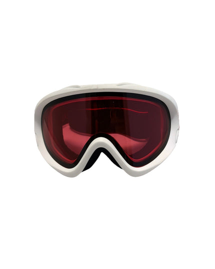 BOLLE SNOWBOARDING SKI GOGGLES, PINK LENS, WHITE FRAMES, YOUTH ADJUSTABLE STRAP.