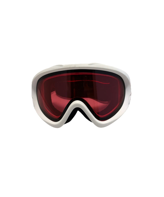 BOLLE SNOWBOARDING SKI GOGGLES, PINK LENS, WHITE FRAMES, YOUTH ADJUSTABLE STRAP.