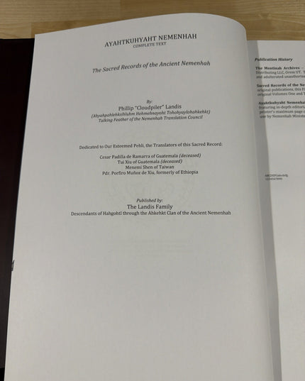 Ayahtkuhyaht Nemenhah Complete Text By Phillip Cloudpiler First Edition HC