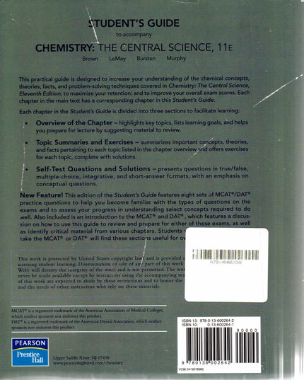 Student's Guide for Chemistry: The Central Science