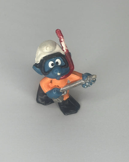Vintage The Smurfs Frogman Smurf Figure