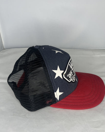 Vans 'Off the Wall' Red and Blue With White Stars  Snapback Skater Hat