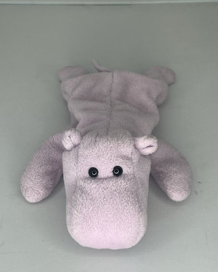 VTG Ty Beanie Babies Happy The Hippo 1993 Purple Bean Bag Stuffed Animal 9”