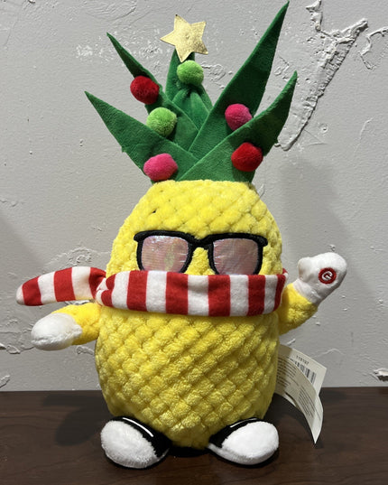 Gemmy Musical Dancing Pina Colada Pineapple Christmas 13" Plush Animated WORKS