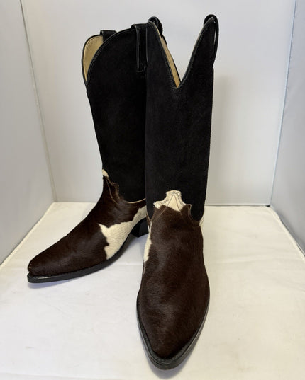 Code West By Dan Post Vintage Hair On Hide Cowboy Boots Womens 10 D Beautiful