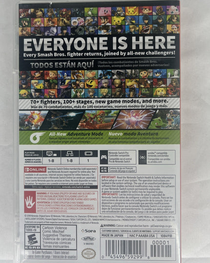 Super Smash Bros. Ultimate - Nintendo Switch - Case Only. No Manual Or Cartridge