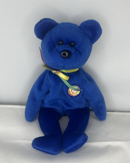 Vintage Ty Beanie Babies Clubby Official Club Royal Blue Bear 1998