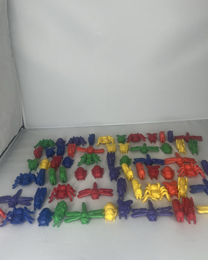 Lot Of 65 Unbranded Insect And Spider Rubber Plastic Figures 1” X 1.5”
