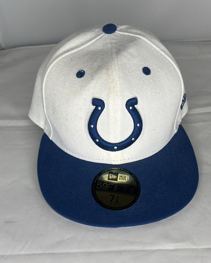 new era 59fifty Colts Hat Size 7 3/8 - White And Blue