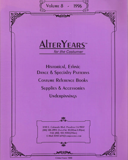 AlterYears for the Customer: Historical, Ethnic, Dance and Specialty Patterns,