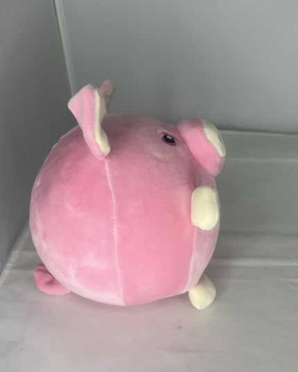 Pink Pig Plush Stuffed Animal Squish 6” Round Squeeze Plush by Bullsitoy