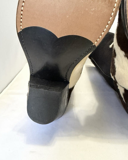 Code West By Dan Post Vintage Hair On Hide Cowboy Boots Womens 10 D Beautiful