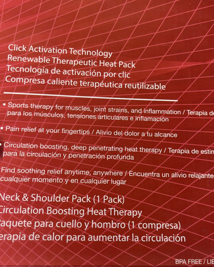 Soma Care NECK SHOULDER Heat Pack Circulation Boosting Sports Therapy Reusable