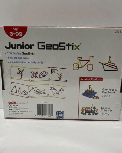 NEW! Junior GeoStix Construction Set for all the Family Ages 3-99 Activity Cards
