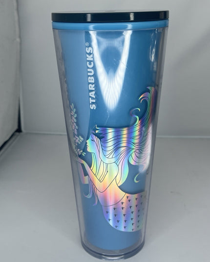 Starbucks 2021 Siren Color Changing Cold Cup 24 oz tumbler blue - No Straw