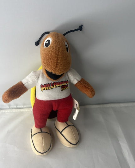 Vintage Plush Toy Y2K Millennium Bug Spotted Yellow Back 1998 6”