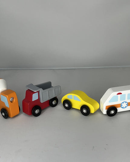 Lot Of Four Melissa And Doug Wooden Play Cars