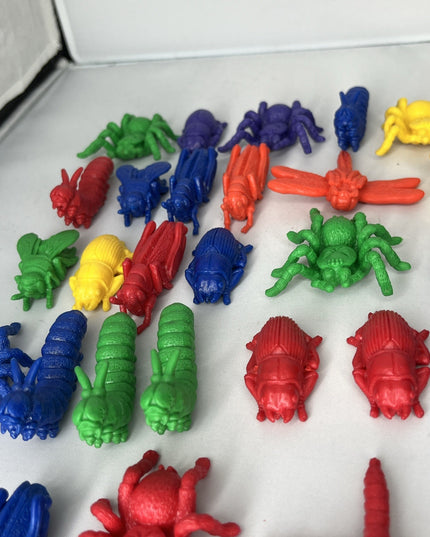 Lot Of 65 Unbranded Insect And Spider Rubber Plastic Figures 1” X 1.5”
