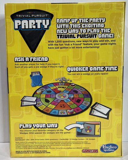 Trivial Pursuit Party Board Game 2013 Hasbro Fun Animated Group Game Sealed NIP