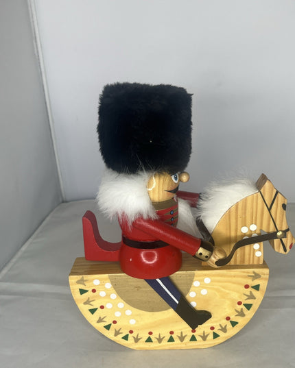 Queens Guard Solider Nutcracker on Rocking Horse