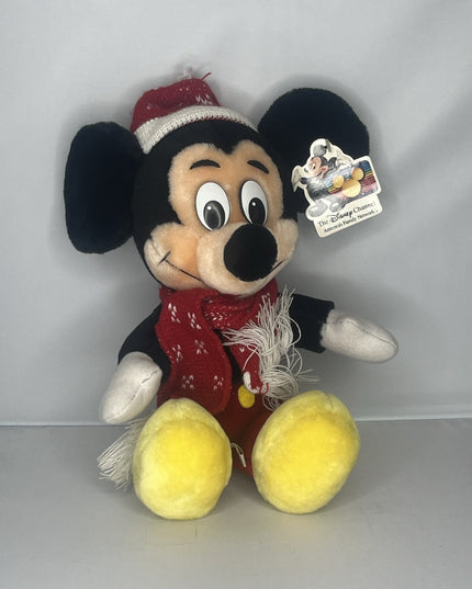 Mickey Mouse Plush Stuffed Animal With Scarf & Hat