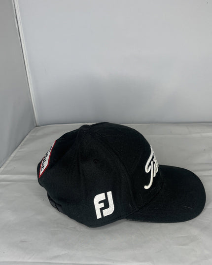 Titleist Pro V1 Golf Hat Black Adjustable Cap FJ Logo Performance Outdoor