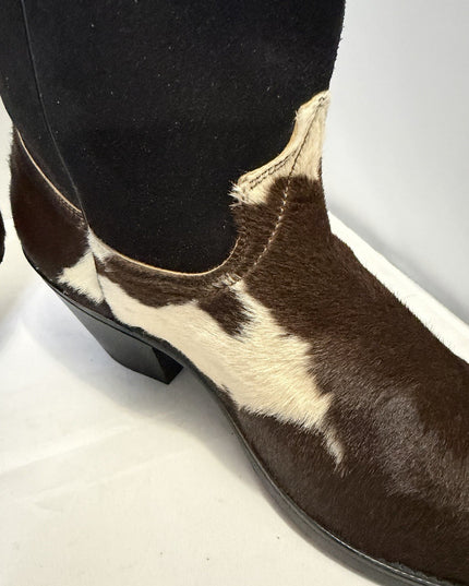 Code West By Dan Post Vintage Hair On Hide Cowboy Boots Womens 10 D Beautiful
