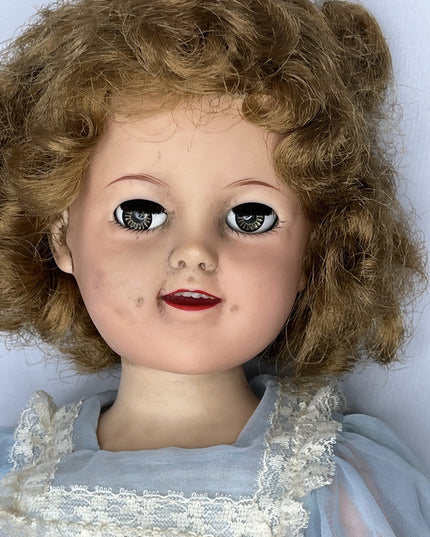 Vintage Shirley Temple Doll 18” - As Is - Blue Dress