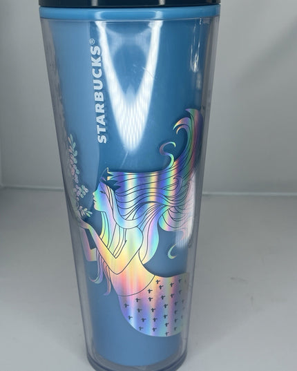 Starbucks 2021 Siren Color Changing Cold Cup 24 oz tumbler blue - No Straw