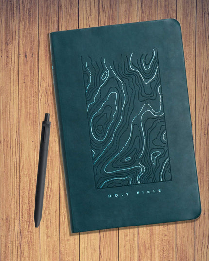 NLT Thinline Reference Bible, Filament Enabled (LeatherLike, Earthen Teal Blue,