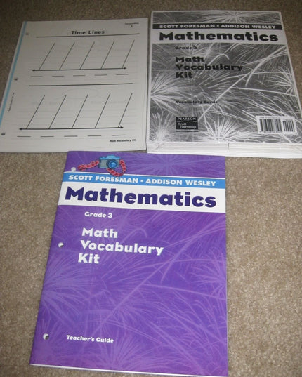 Scott Foresman Addison Wesley Math 2004 Vocabulary Kit Cards Grade 3