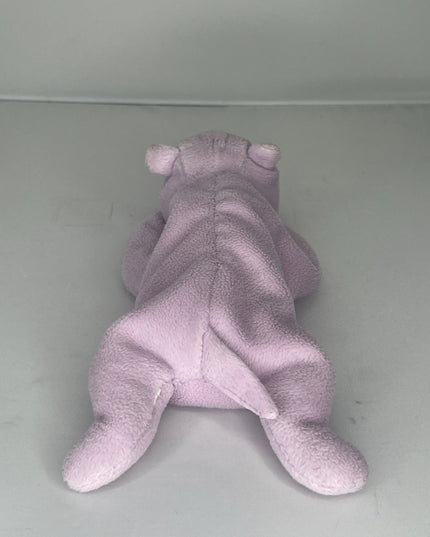VTG Ty Beanie Babies Happy The Hippo 1993 Purple Bean Bag Stuffed Animal 9”