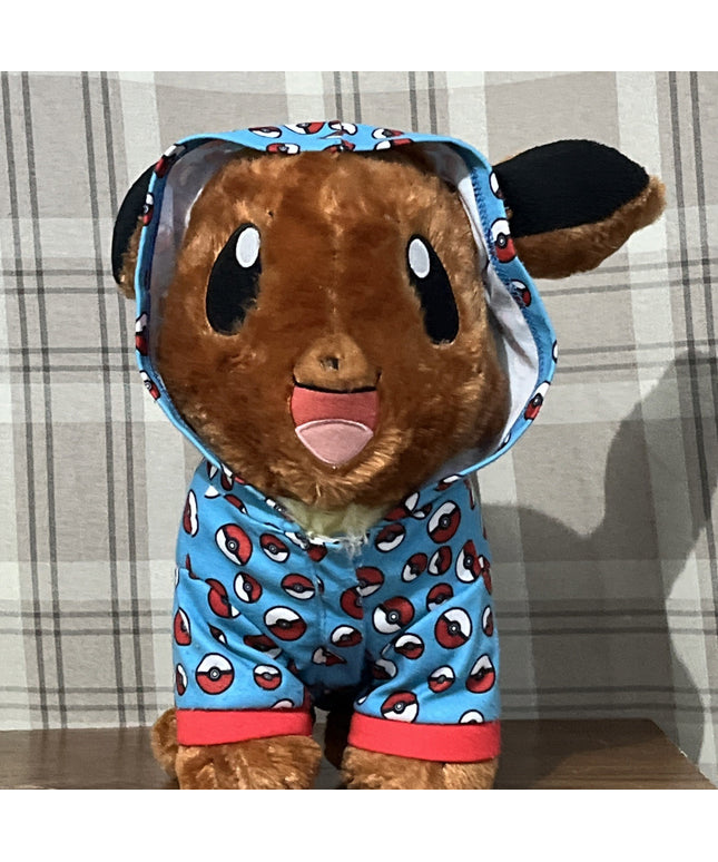 Build A Bear 13” Eevee Pokemon Plush Stuffed Animal W/Pokeball Sleeper Pajamas