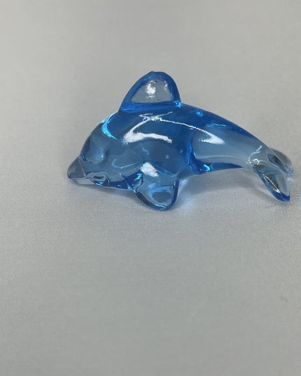 1” Blue Clear Dolphin Figurine - Unbranded