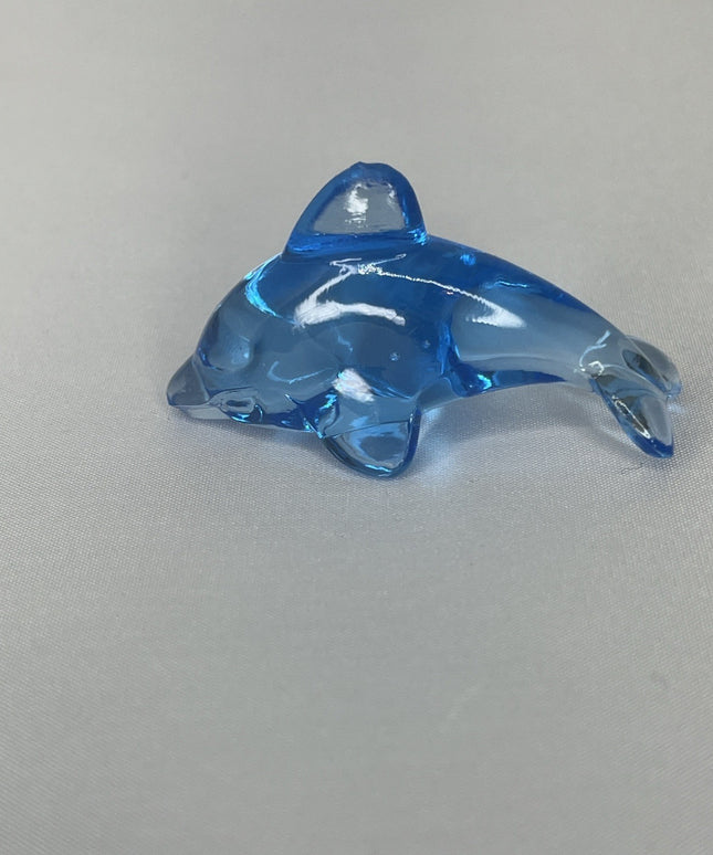 1” Blue Clear Dolphin Figurine - Unbranded