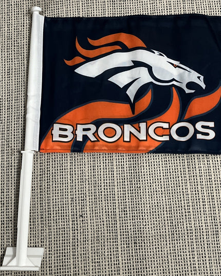 Denver Broncos NFL Licensed 11X14 Window Mount 2-Sided Car Flag