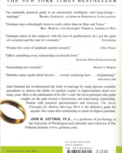 The Seven Principles for Making Marriage Work: A Practical Guide from the Count